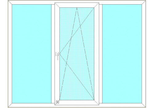Окно ПВХ 3х камерное 2100х1400 одностворчатое(поворотно откидное)  ROTO