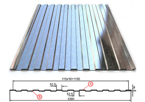 Профилированный лист С-8х1150 (ОЦ-01-БЦ-0.55)
