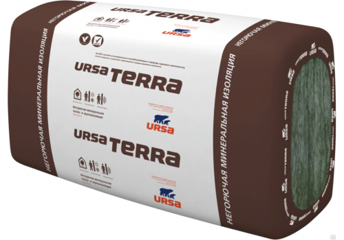 Теплоизоляция  Ursa Terra 37PN 50х1250х610мм λ 0.37